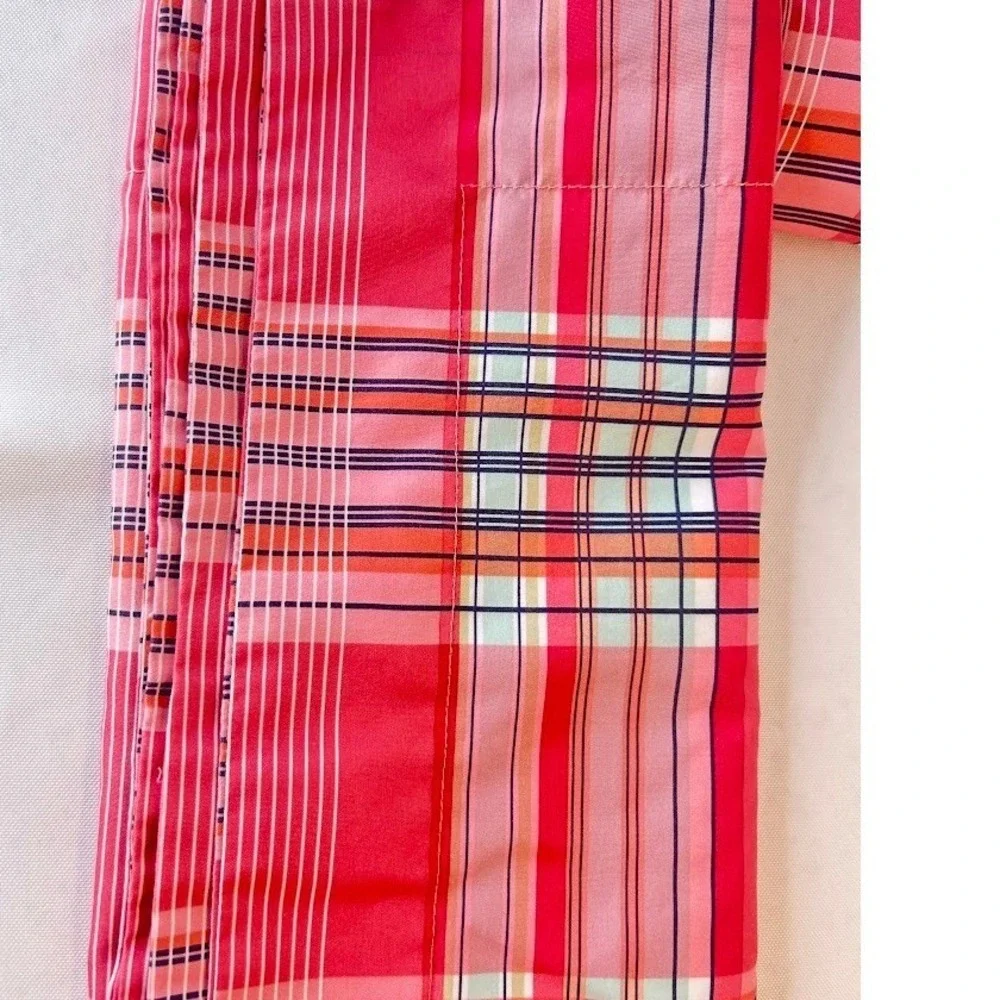 Tommy Hilfiger Twin Comforter Set Lot of 2 Coral Pink Navy Plaid with Shams